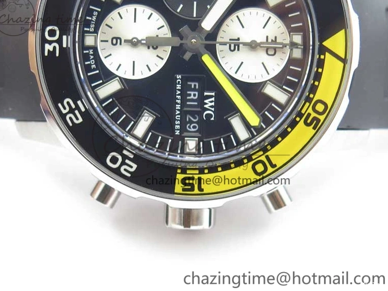 MIROTIME 0103 Aquatimer Chrono IW376702 SS BLS 1:1 Best Edition Black Dial on Black Rubber Strap A WellDesigned 7105